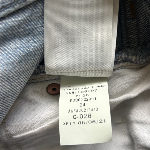 Abercrombie & Fitch The Mom Short High Rise Distressed Raw Hem Short Sz 24/00 - Picture 7 of 7